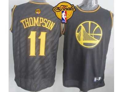 NBA Golden State Warrlors #11 Klay Thompson Black Precious Metals Fashion The Finals Patch Stitched Jerseys