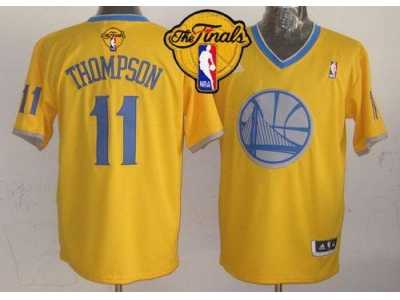 NBA Golden State Warrlors #11 Klay Thompson Gold 2013 Christmas Day Swingman The Finals Patch Stitched Jerseys