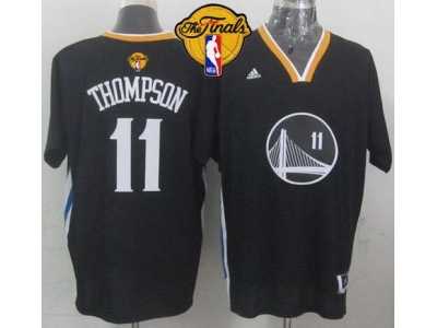 NBA Golden State Warrlors #11 Klay Thompson New Black Alternate The Finals Patch Stitched Jerseys