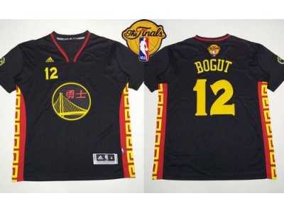NBA Golden State Warrlors #12 Andrew Bogut Black Slate Chinese New Year The Finals Patch Stitched Jerseys