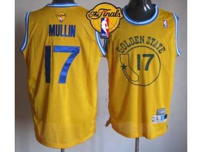 NBA Golden State Warrlors #17 Chris Mullin Gold Throwback The Finals Patch Stitched Jerseys