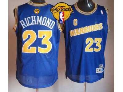 NBA Golden State Warrlors #23 Mitch Richmond Blue Throwback The Finals Patch Stitched Jerseys