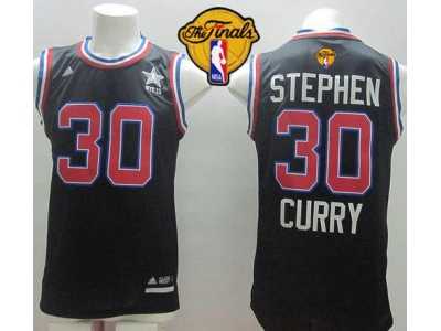 NBA Golden State Warrlors #30 Stephen Curry Black 2015 All Star The Finals Patch Stitched Jerseys