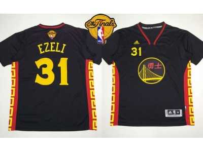 NBA Golden State Warrlors #31 Festus Ezeli Black Slate Chinese New Year The Finals Patch Stitched Jerseys