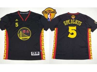 NBA Golden State Warrlors #5 Marreese Speights Black Slate Chinese New Year The Finals Patch Stitched Jerseys