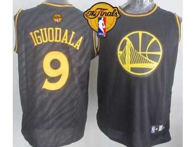 NBA Golden State Warrlors #9 Andre Iguodala Black Precious Metals Fashion The Finals Patch Stitched Jerseys