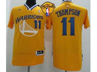 NBA Revolution 30 Golden State Warrlors #11 Klay Thompson Gold Alternate The Finals Patch Stitched Jerseys