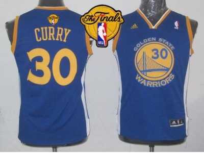 NBA Youth NBA Revolution 30 Warriors #30 Stephen Curry Blue The Finals Patch Stitched Jerseys