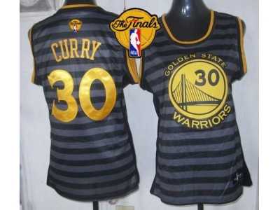 NBA Women Warriors #30 Stephen Curry Black Grey The Finals Patch Groove Stitched Jerseys