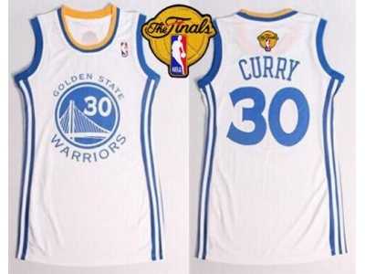 NBA Women Warriors #30 Stephen Curry White The Finals Patch Dress Stitched Jerseys
