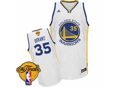 Women's Adidas Golden State Warriors #35 Kevin Durant Swingman White Home 2017 The Finals Patch NBA Jersey