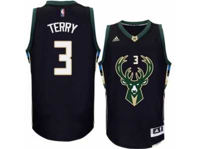 Men's Adidas Milwaukee Bucks #3 Jason Terry Authentic Black Alternate NBA Jersey