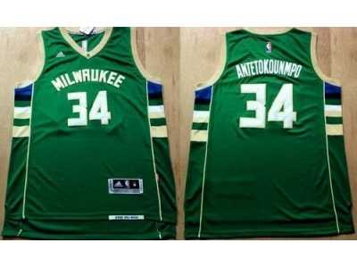 NBA Men Revolution 30 Milwaukee Bucks #34 Giannis Antetokounmpo Green Stitched Jersey