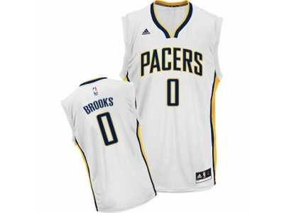 Men's Adidas Indiana Pacers #0 Aaron Brooks Swingman White Home NBA Jersey