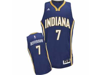 Men\'s Adidas Indiana Pacers #7 Al Jefferson Swingman Navy Blue Road NBA Jersey