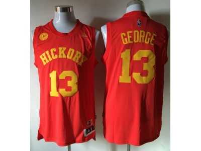 NBA Men Indiana Pacers #13 Paul George Red Hickory Stitched Jersey