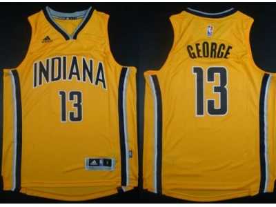 NBA Men Revolution 30 Indiana Pacers #13 Paul George Yellow Stitched Jersey