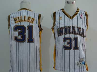 nba indiana pacers #31 miller white stripe(fans edition)