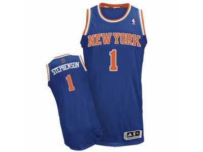 Men's Adidas New York Knicks #1 Lance Stephenson Authentic Royal Blue Road NBA Jersey