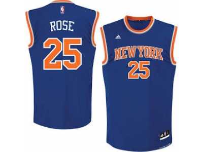 Men's New York Knicks #25 Derrick Rose Royal Blue jersey