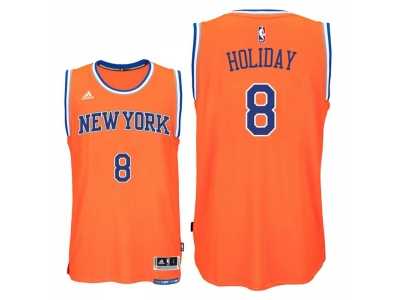 Men's New York Knicks #8 Justin Holiday 2016-17 Alternate Orange New Swingman Jersey