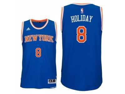 Men's New York Knicks #8 Justin Holiday 2016-17 Road Blue New Swingman Jersey