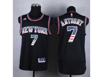 NBA New York Knicks #7 Carmelo Anthony Black jerseys(USA Flag Fashion)