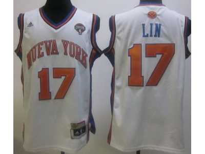nba New York Knicks #17 Lin White Swingman