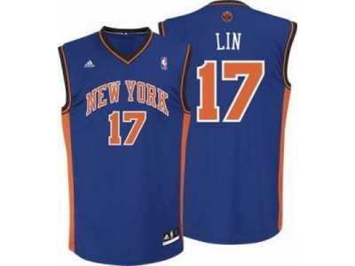 nba New York Knicks #17 jeremy Lin Blue