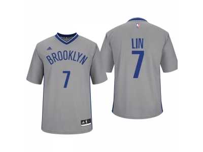 Men Brooklyn Nets #7 Jeremy Lin Alternate Gray New Swingman Jersey