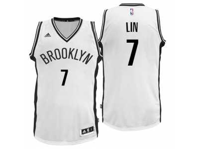 Men Brooklyn Nets #7 Jeremy Lin Home White New Swingman Jersey