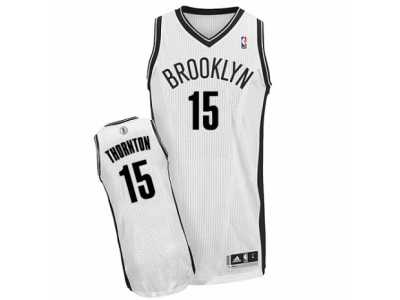 Men's Adidas Brooklyn Nets #15 Marcus Thornton Authentic White Home NBA Jersey