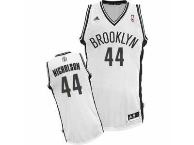 Men's Adidas Brooklyn Nets #44 Andrew Nicholson Swingman White Home NBA Jersey