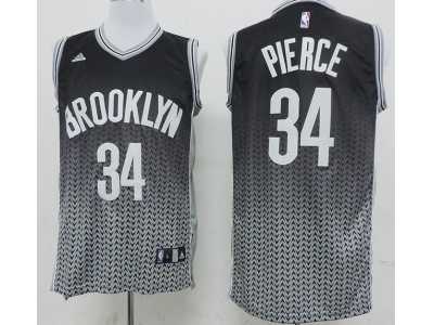 nba brooklyn nets #34 pierce black-grey[drift fashion]