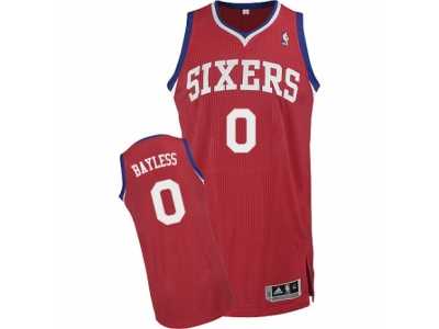 Men\'s Adidas Philadelphia 76ers #0 Jerryd Bayless Authentic Red Road NBA Jersey