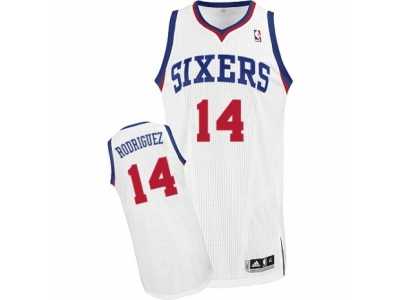 Men's Adidas Philadelphia 76ers #14 Sergio Rodriguez Authentic White Home NBA Jersey
