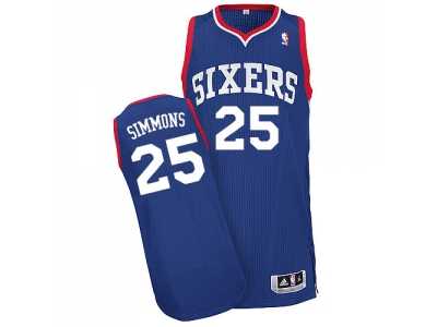 Men's Adidas Philadelphia 76ers #25 Ben Simmons Authentic Royal Blue Alternate NBA Jersey