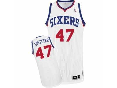 Men's Adidas Philadelphia 76ers #47 Tiago Splitter Authentic White Home NBA Jersey