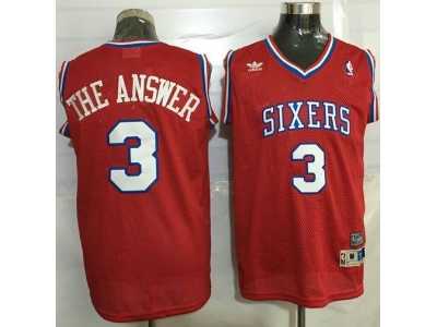 NBA Men Philadelphia 76ers #3 Allen Iverson Red Throwback The Answer Stitched Jersey