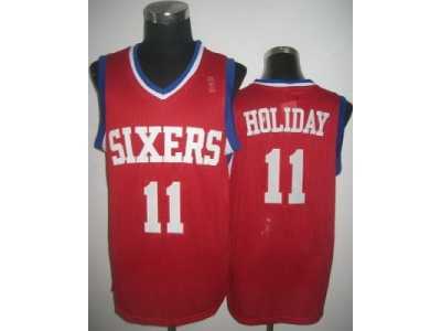 NBA Philadelphia 76ers #11 Jrue Holiday Red Jerseys(Revolution 30)