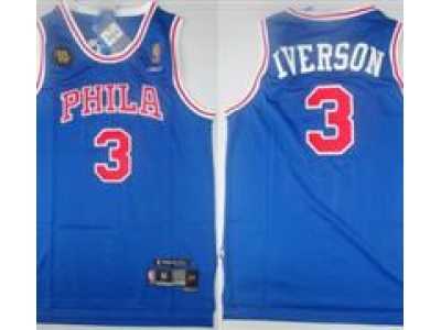NBA Philadelphia 76ers #3 Allen Iverson Blue Jerseys(10th Soul Swingman)(PHILA)
