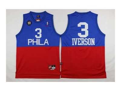 nba jersey philadelphia 76ers #3 iverson blue-red[2016 new 10th]