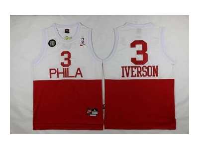 nba jersey philadelphia 76ers #3 iverson white-red[2016 new 10th]