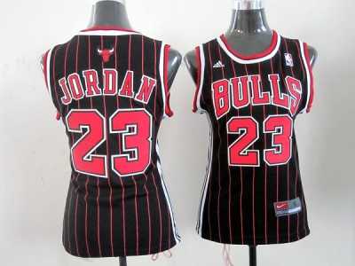 women nba chicago bulls #23 jordan black(red stripe)