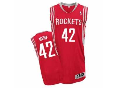 Men's Adidas Houston Rockets #42 Nene Authentic Red Road NBA Jersey