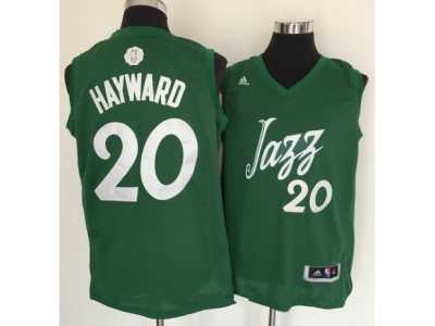 Men's Utah Jazz #20 Gordon Hayward adidas Green 2016 Christmas Day Stitched NBA Swingman Jersey