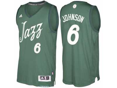 Men's Utah Jazz #6 Joe Johnson Green 2016 Christmas Day NBA Swingman Jersey