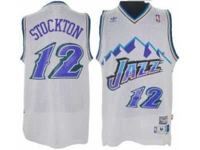 nba Utah Jazz #12 Stockton Swingman White