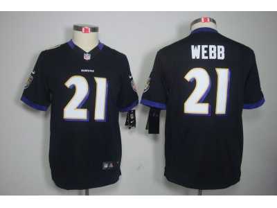 Nike NFL Youth Baltimore Ravens #21 Lardarius Webb black Jerseys