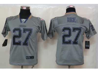 Nike NFL Youth Baltimore Ravens #27 Ray Rice grey jerseys[Elite lights out]